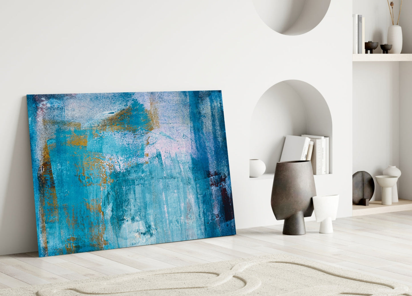 Blue Abstract Glass Wall Art