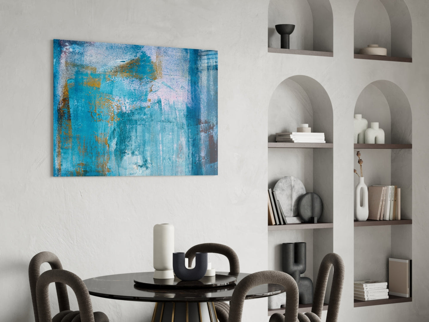 Blue Abstract Glass Wall Art