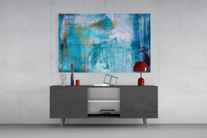 Blue Abstract Glass Wall Art