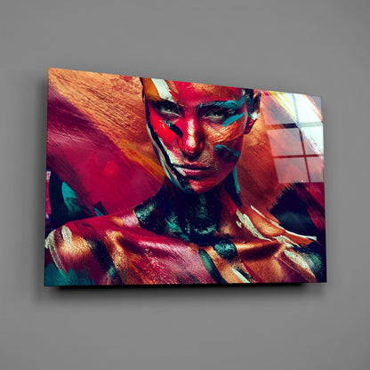 Painted Gaze Portrait Glass Wall Art