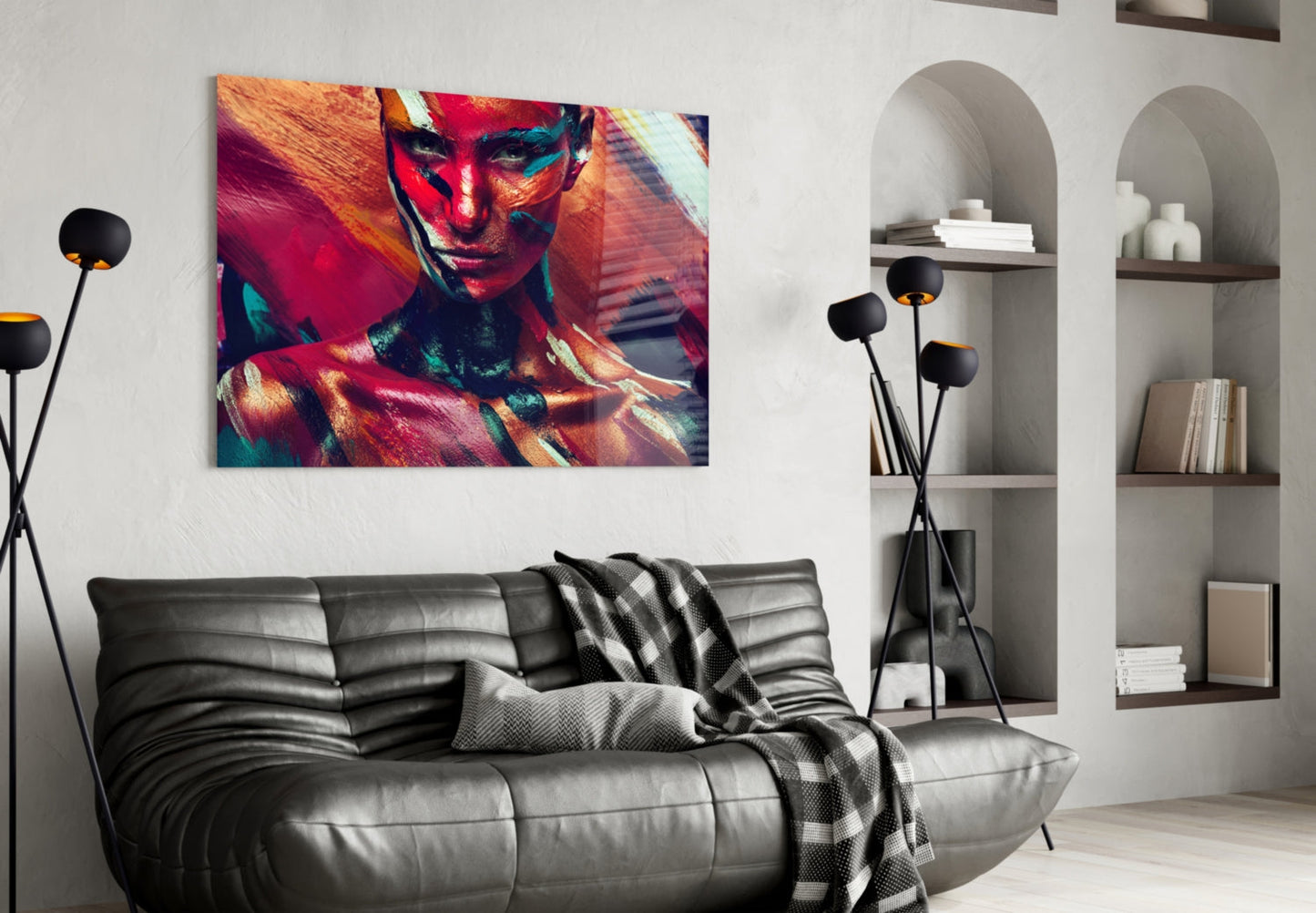Painted Gaze Portrait Glass Wall Art