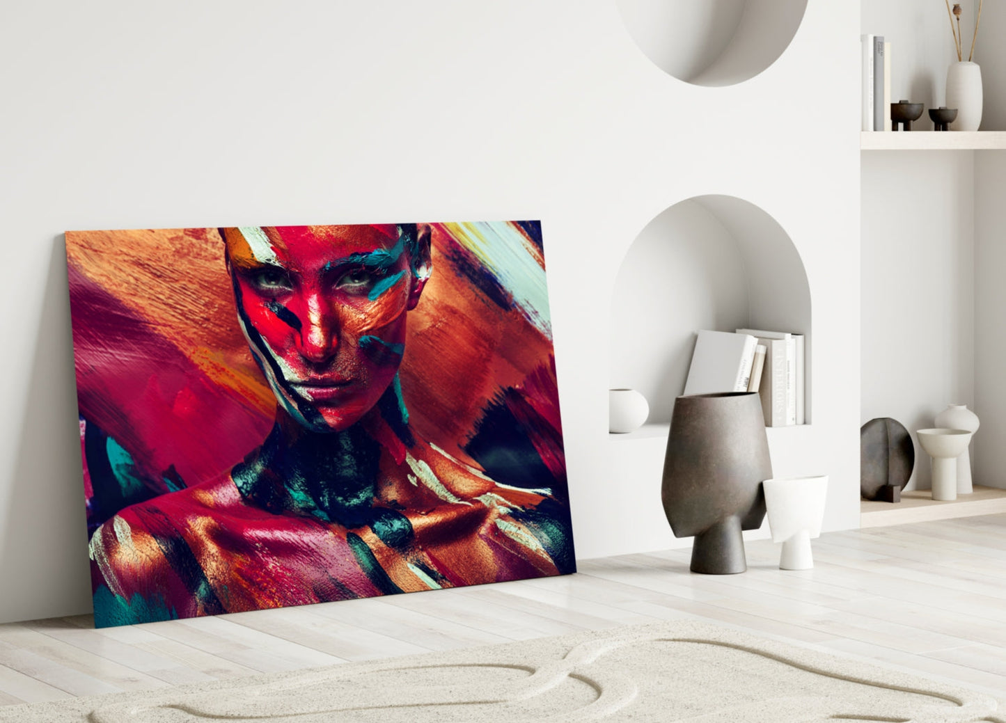 Painted Gaze Portrait Glass Wall Art