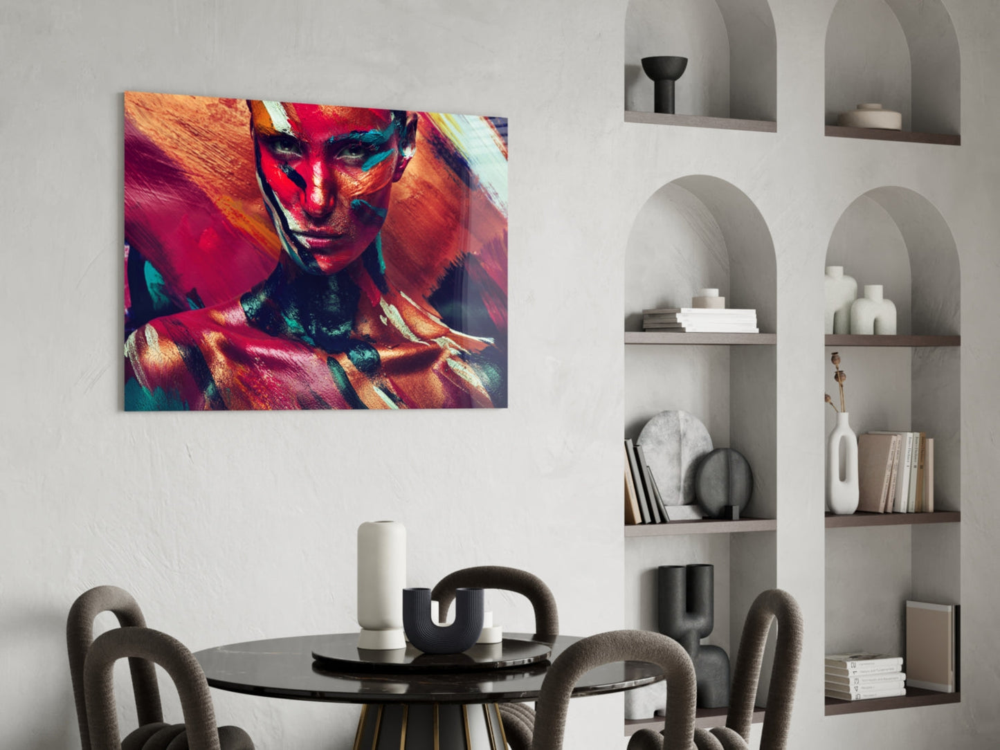 Painted Gaze Portrait Glass Wall Art