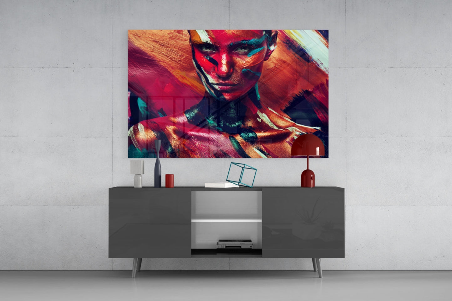 Painted Gaze Portrait Glass Wall Art