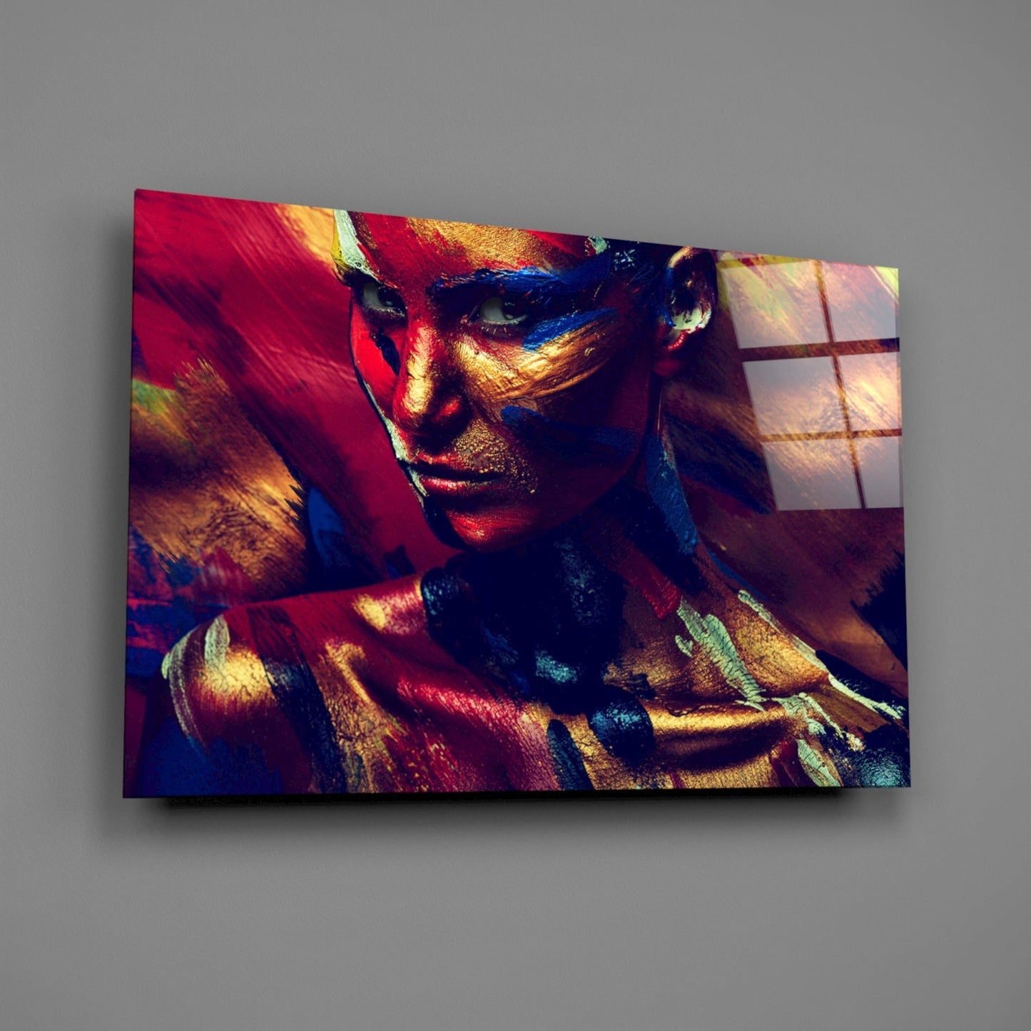 Copper Fire Portrait Glass Wall Art