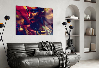 Copper Fire Portrait Glass Wall Art