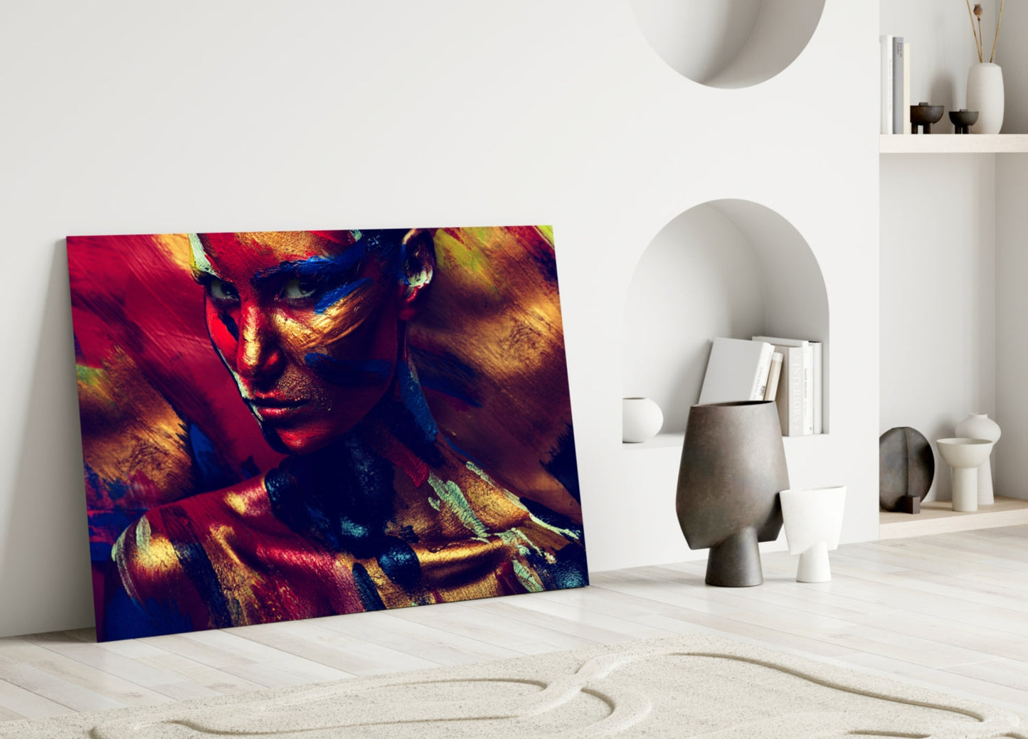 Copper Fire Portrait Glass Wall Art
