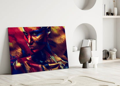 Copper Fire Portrait Glass Wall Art