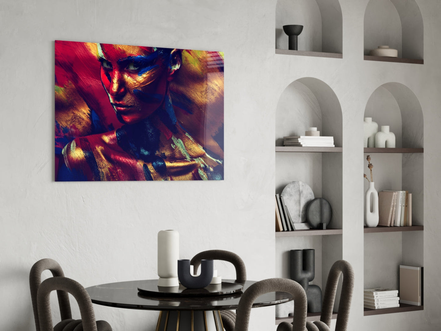 Copper Fire Portrait Glass Wall Art