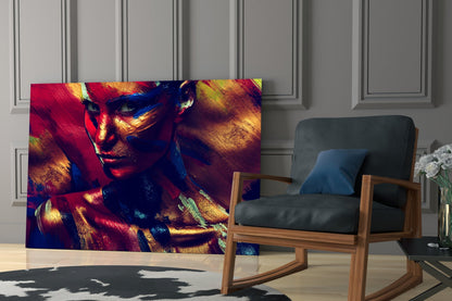 Copper Fire Portrait Glass Wall Art