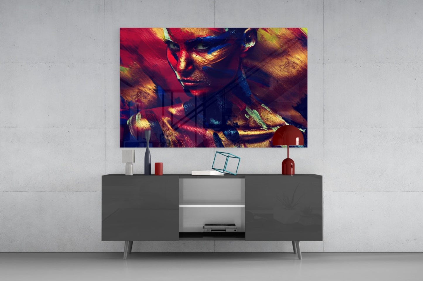 Copper Fire Portrait Glass Wall Art