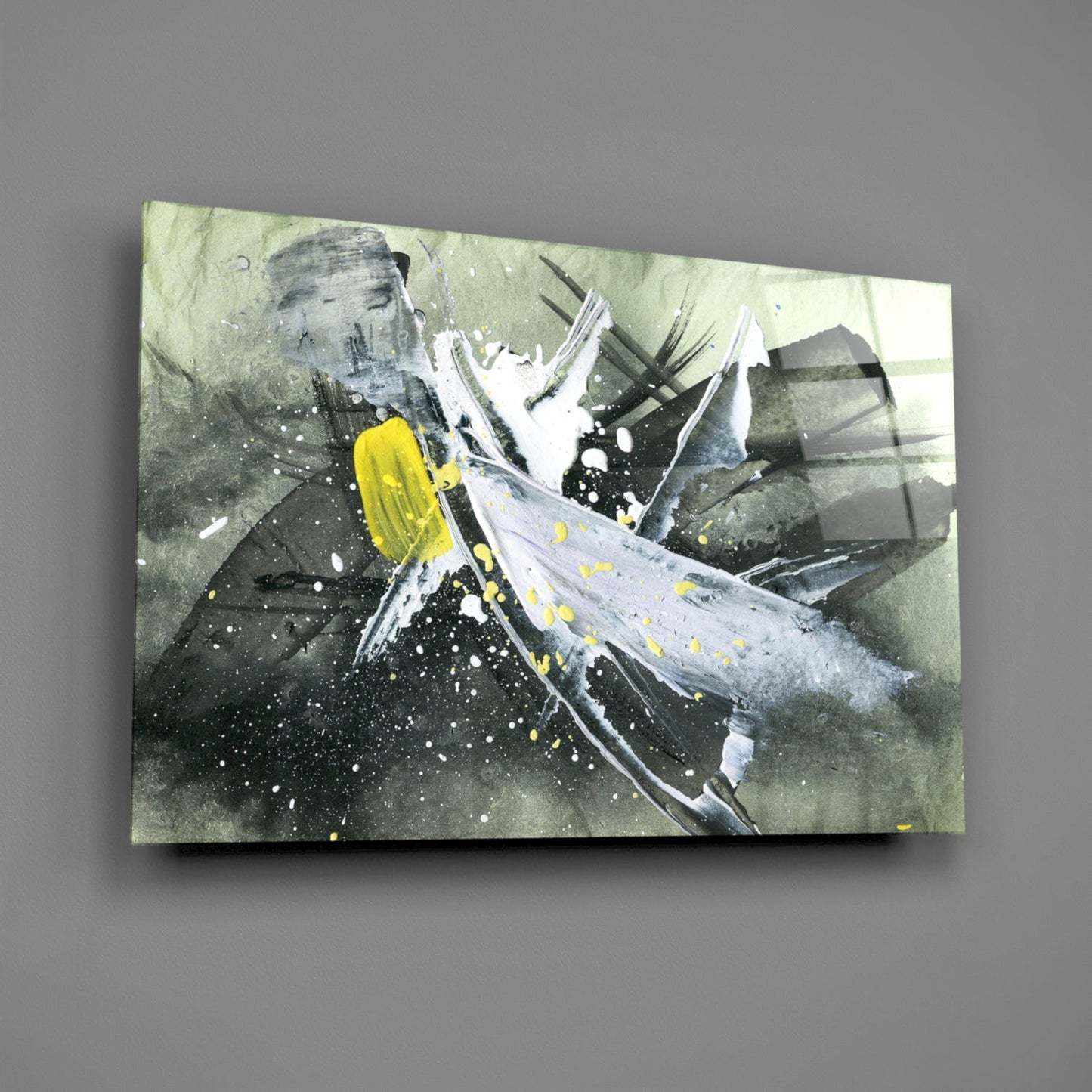 Gestural Slash Abstract Glass Wall Art
