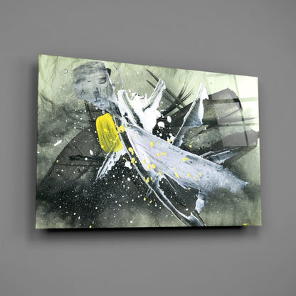 Gestural Slash Abstract Glass Wall Art