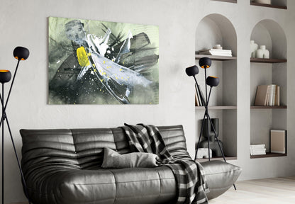 Gestural Slash Abstract Glass Wall Art
