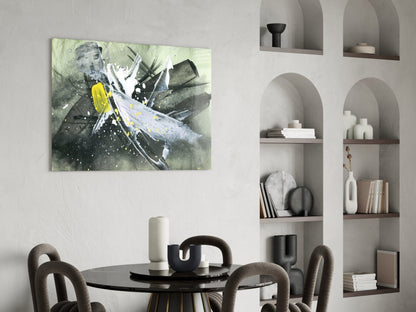 Gestural Slash Abstract Glass Wall Art