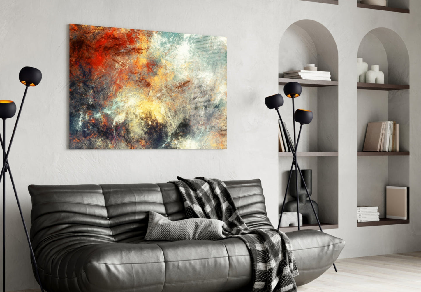 Abstract 3 Glass Wall Art