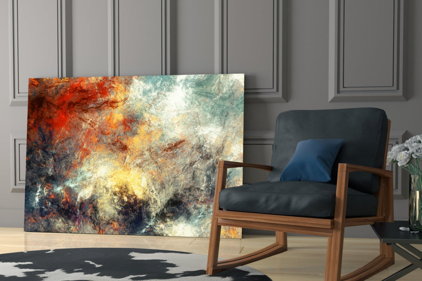 Abstract 3 Glass Wall Art