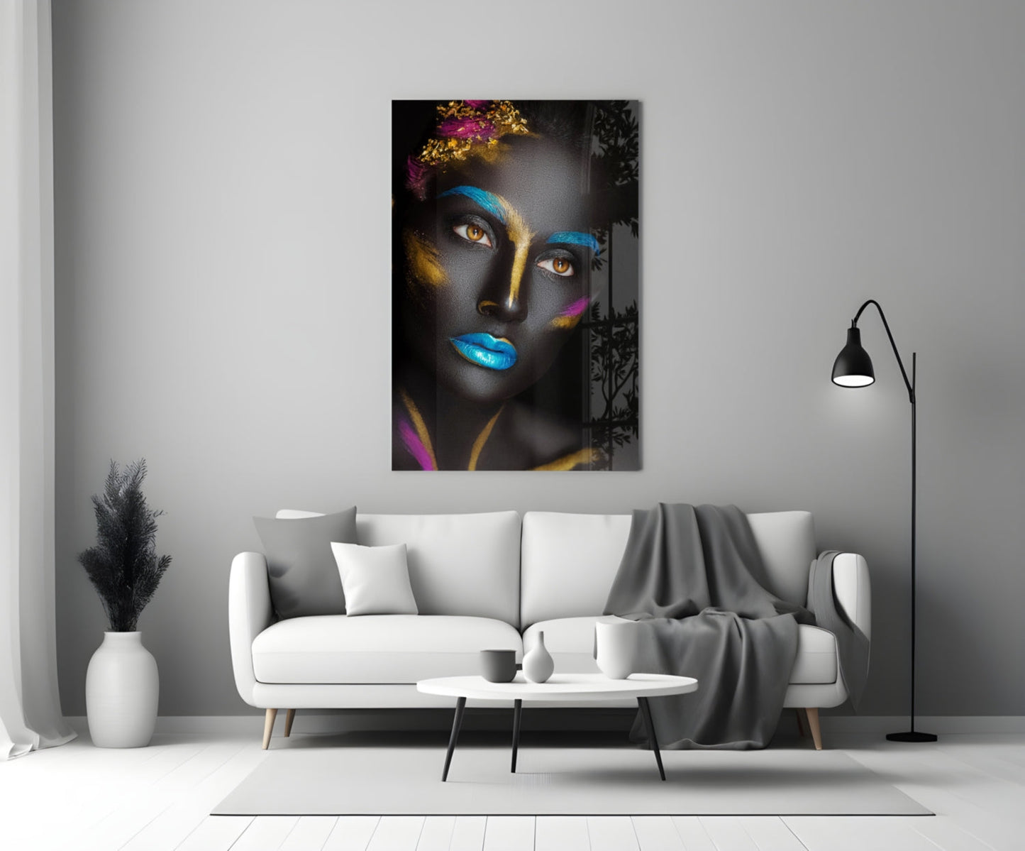 Gold Leaf Woman Portrait Glass Wall Art