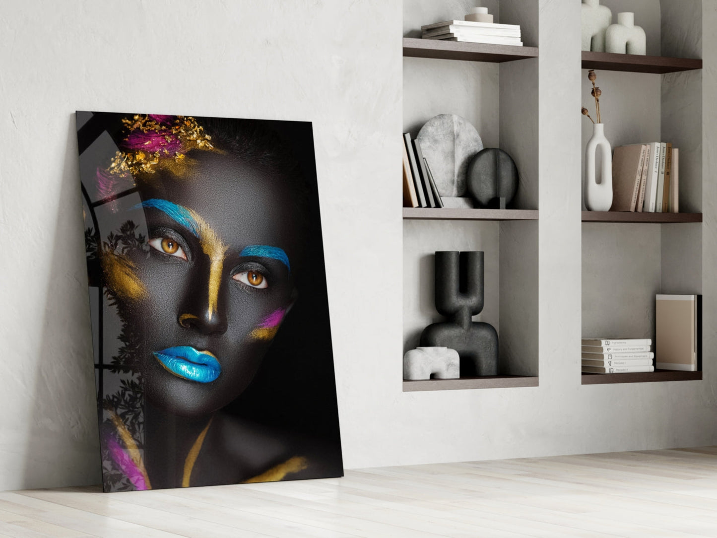Gold Leaf Woman Portrait Glass Wall Art