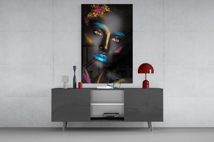 Gold Leaf Woman Portrait Glass Wall Art