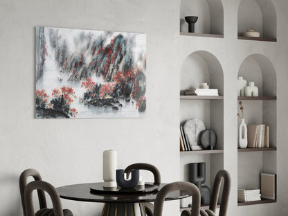 Japanese Drawing Glass Wall Art