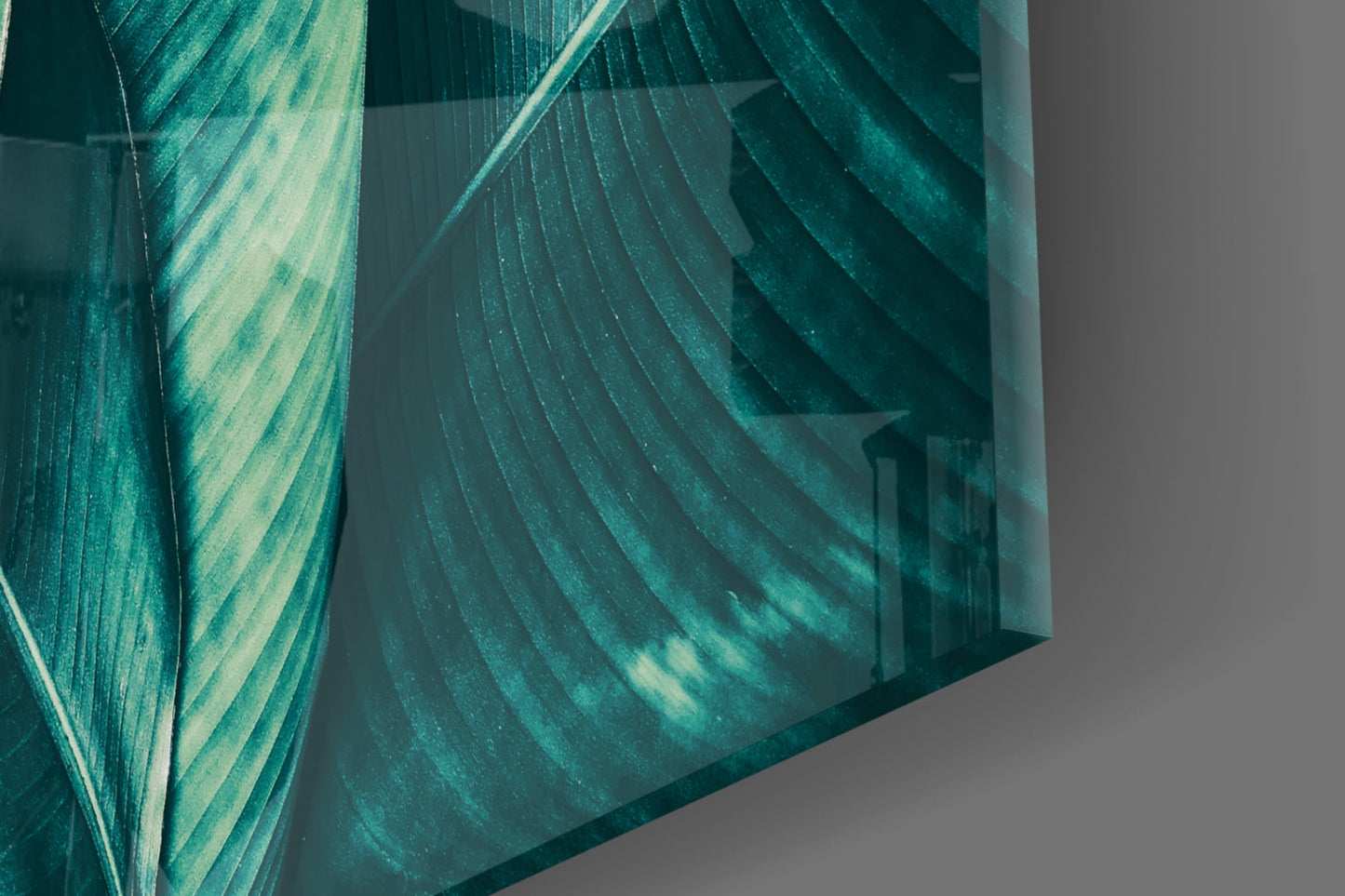 Green Tropical Leaf Glass Wall Art II