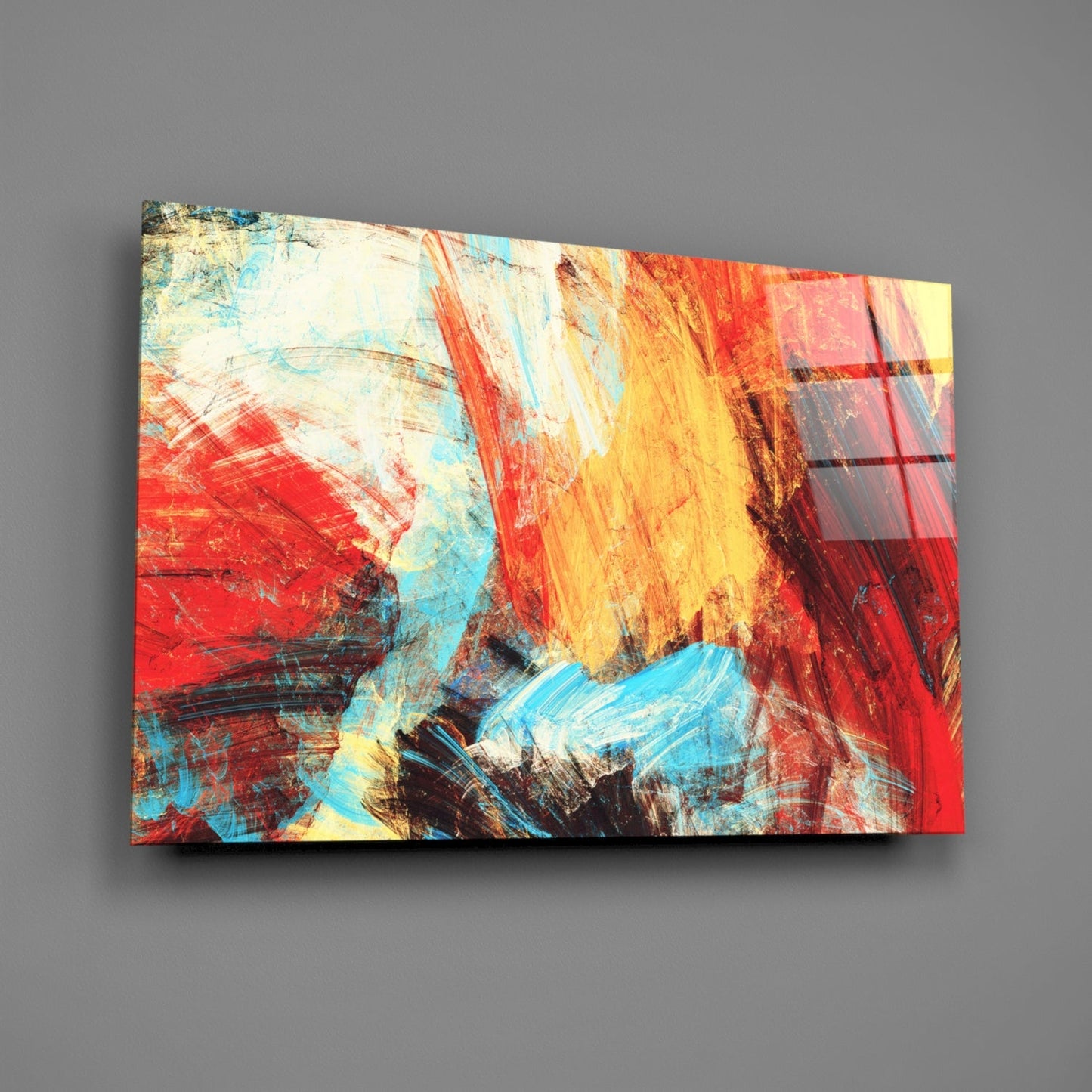 Abstract 3 Brushstroke Glass Wall Art