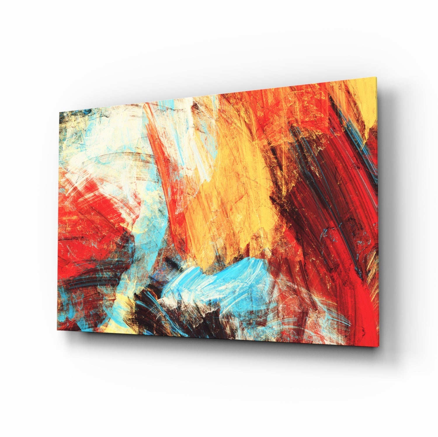 Abstract 3 brushstroke glass wall art