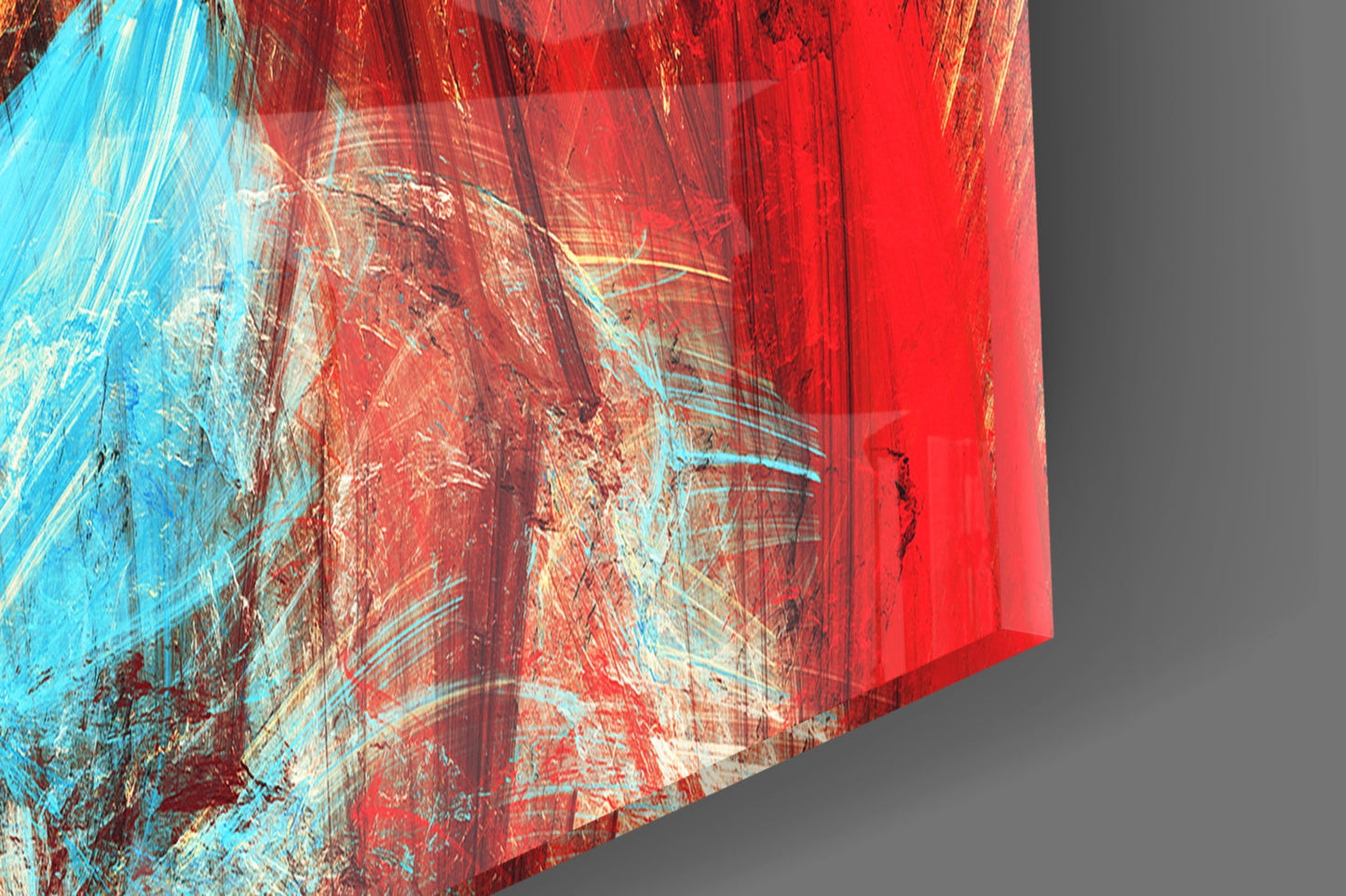 Abstract 3 Brushstroke Glass Wall Art