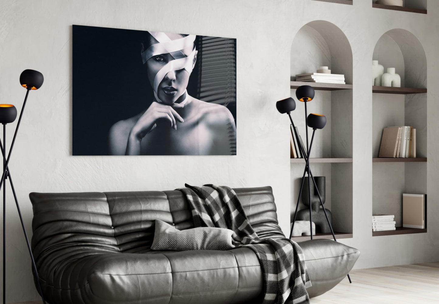 Ribbon-Bound Portrait Glass Wall Art