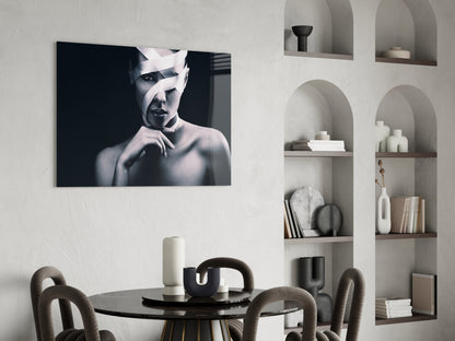 Ribbon-Bound Portrait Glass Wall Art