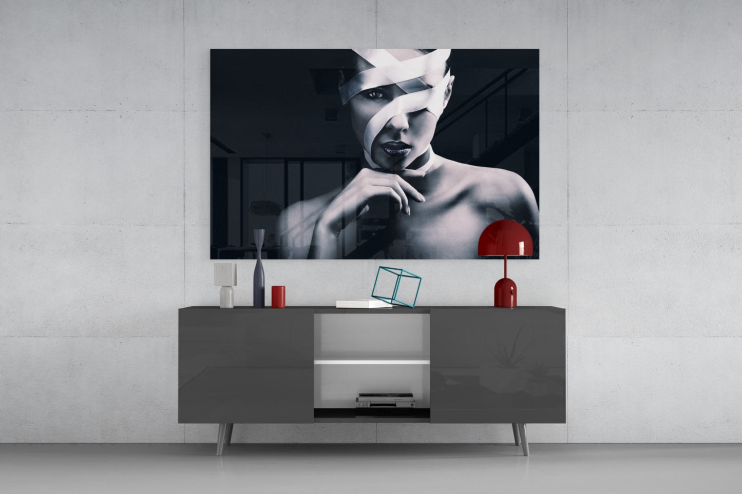 Ribbon-Bound Portrait Glass Wall Art