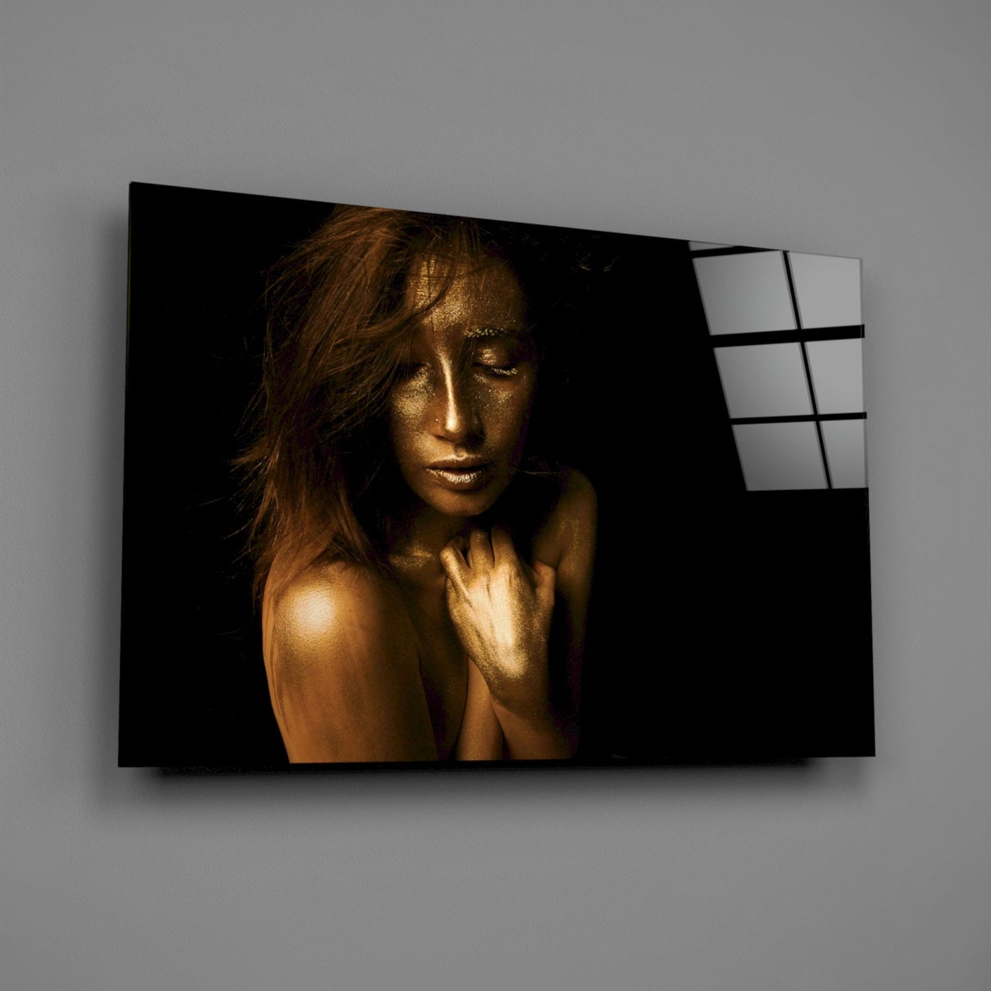 Golden Hour Woman Glass Wall Art
