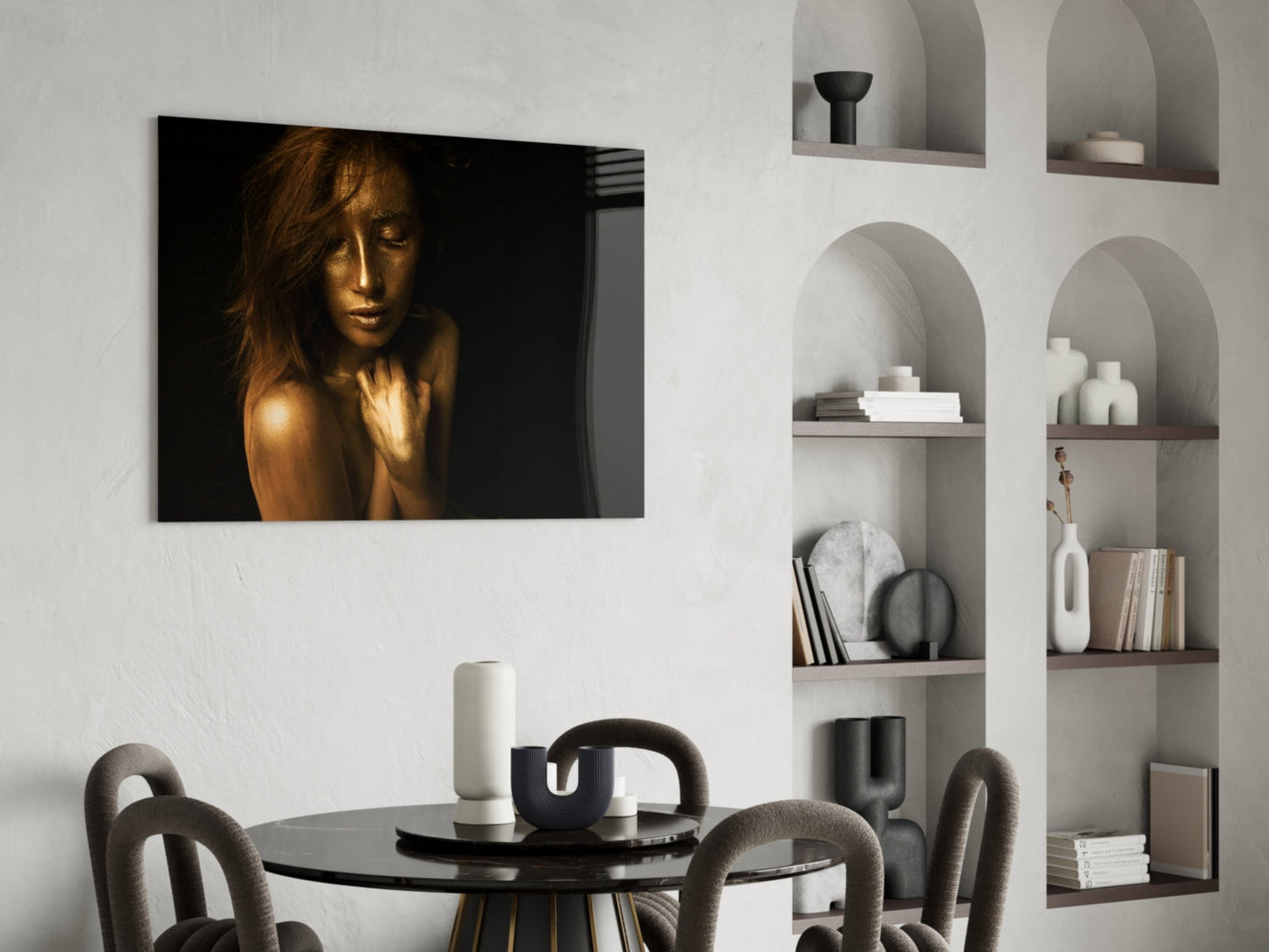 Golden Hour Woman Glass Wall Art