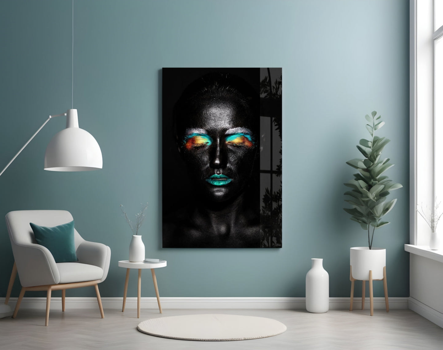 Cosmic Beauty Woman Glass Wall Art