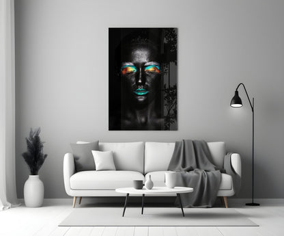 Cosmic Beauty Woman Glass Wall Art