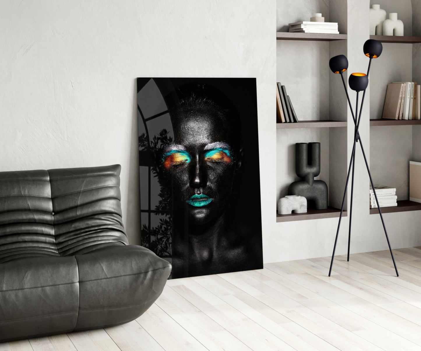 Cosmic Beauty Woman Glass Wall Art