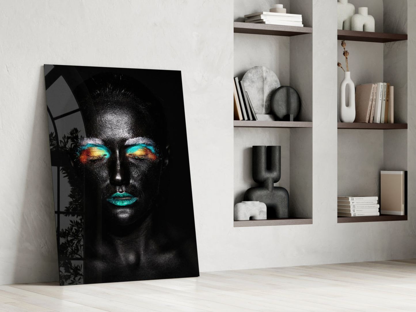 Cosmic Beauty Woman Glass Wall Art