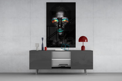 Cosmic Beauty Woman Glass Wall Art