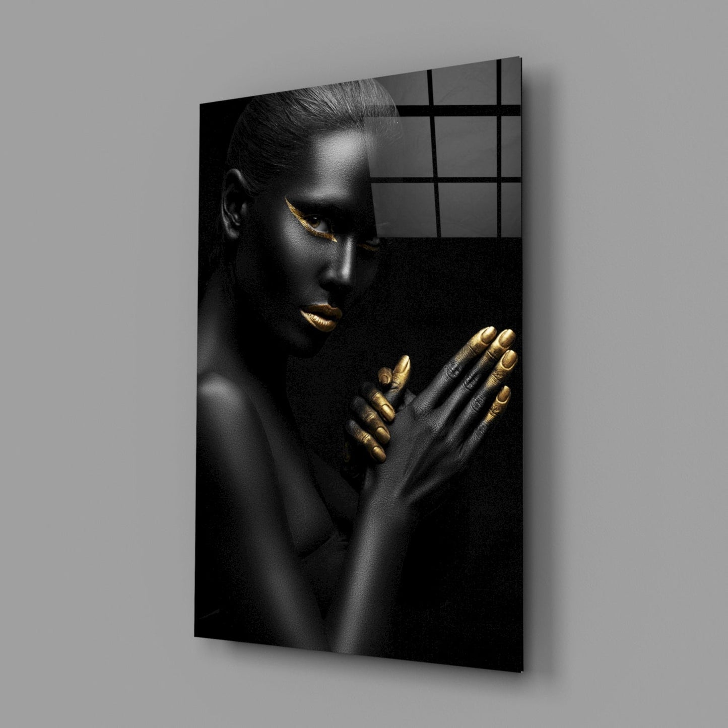 Golden Touch Woman Glass Wall Art