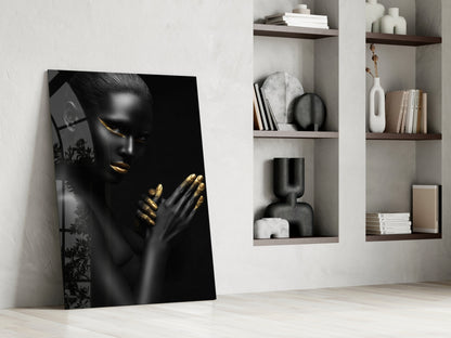 Golden Touch Woman Glass Wall Art