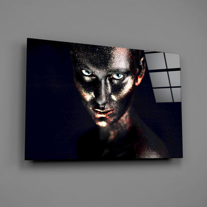 Copper Rose Woman Glass Wall Art