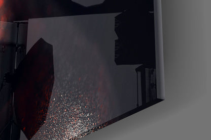 Copper Rose Woman Glass Wall Art
