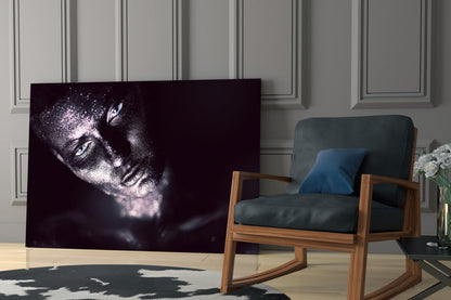 Violet Gaze Woman Glass Wall Art