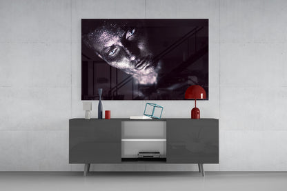 Violet Gaze Woman Glass Wall Art