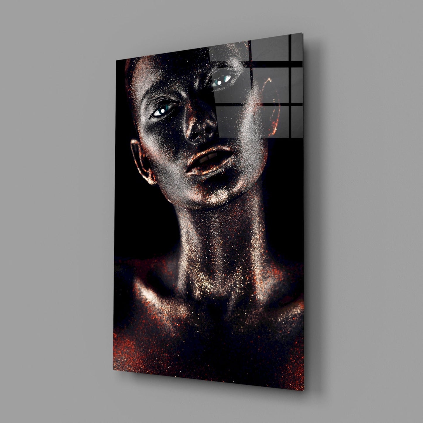 Woman In Copper Glass Wall Art
