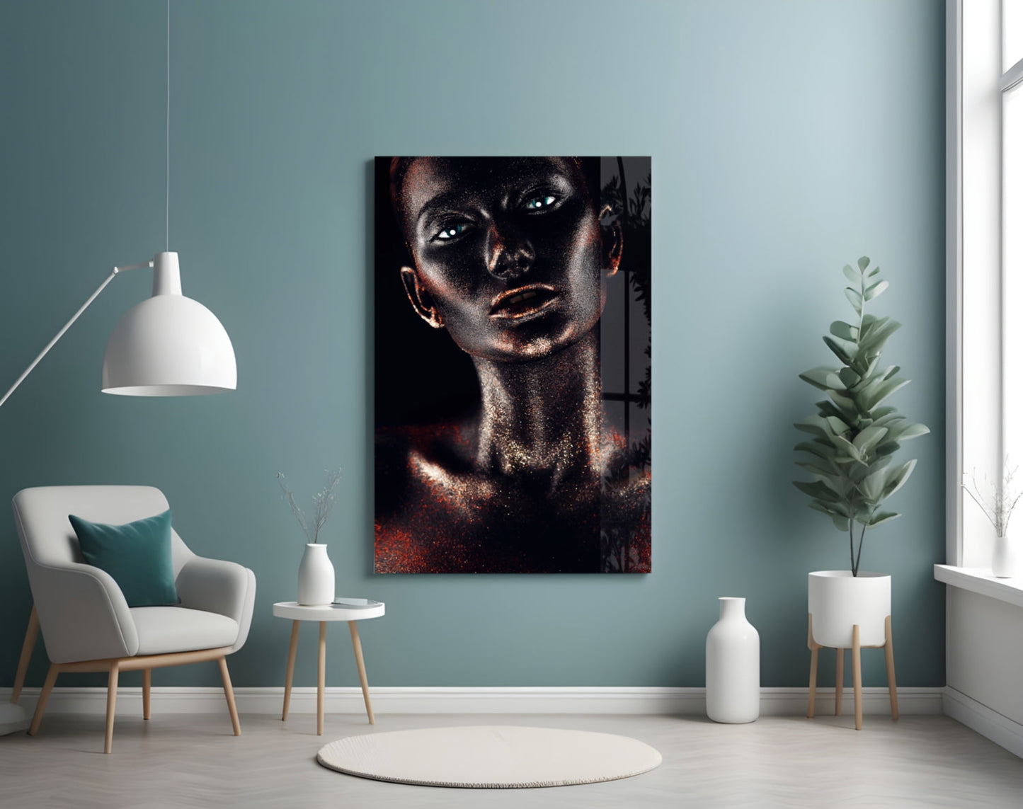Woman In Copper Glass Wall Art