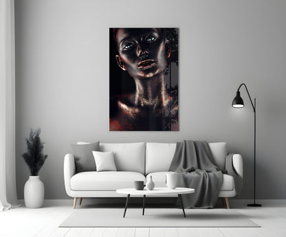 Woman In Copper Glass Wall Art