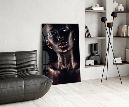 Woman In Copper Glass Wall Art
