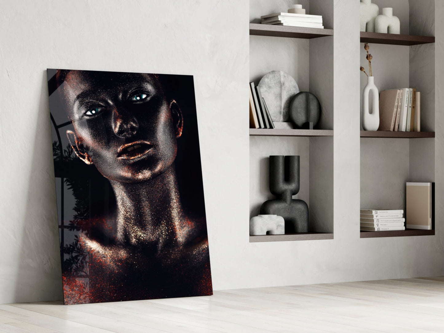 Woman In Copper Glass Wall Art